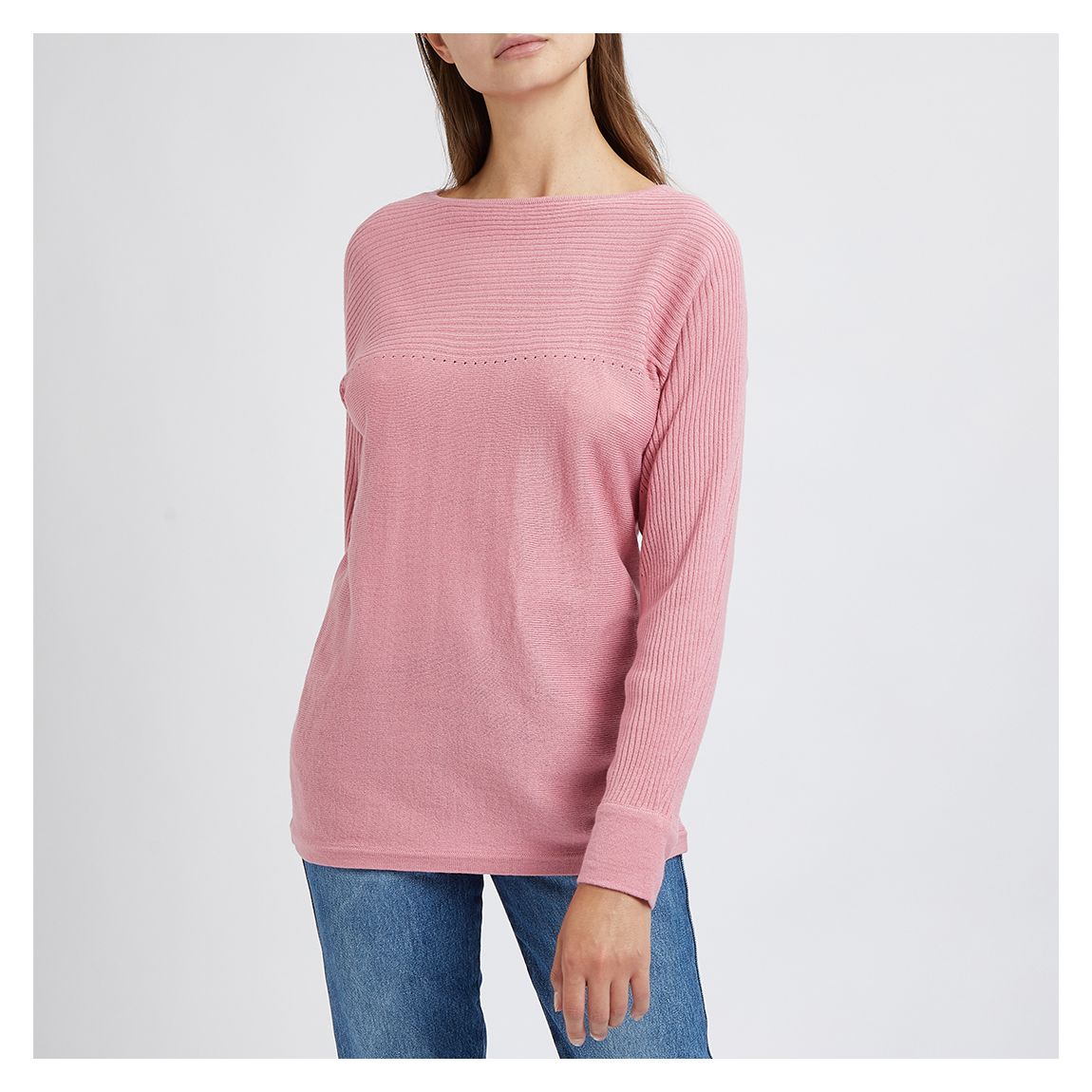Pink Batwing Knitted Jumper main product photo