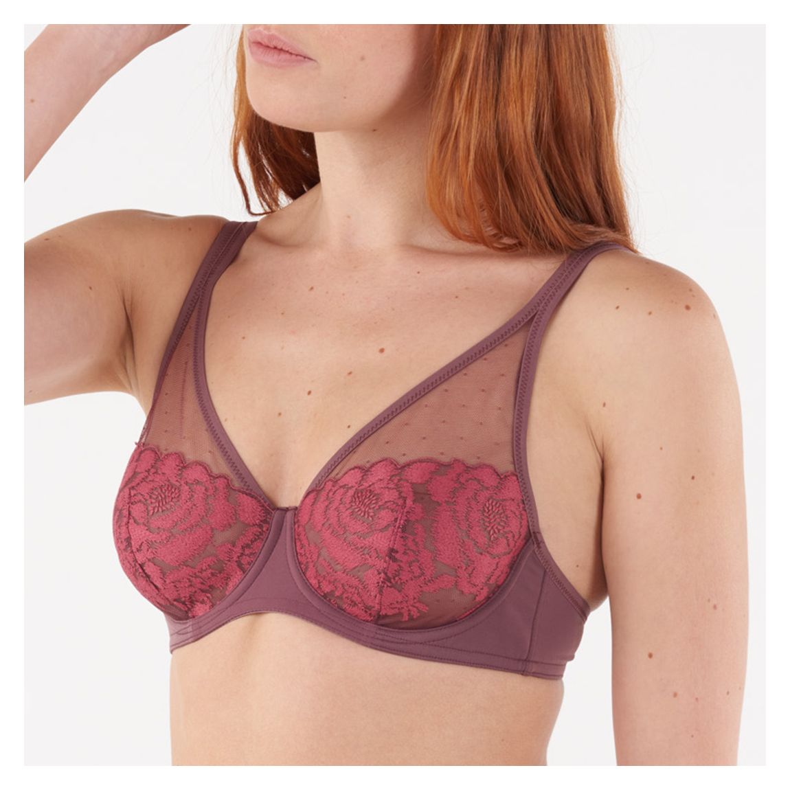 Burgundy Fleur Ikat Armature 2T Bra main product photo