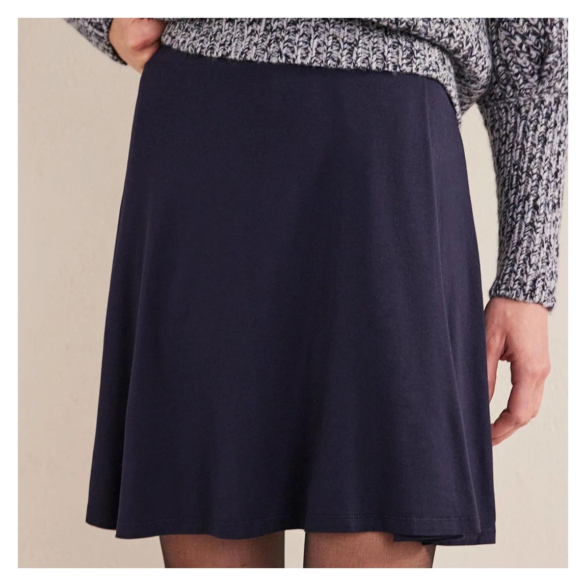 Navy Jersey Wrap Mini Skirt main product photo