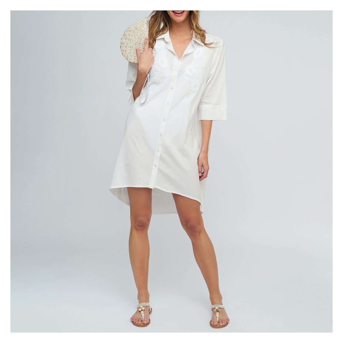 White Recife Beach Shirt main product photo