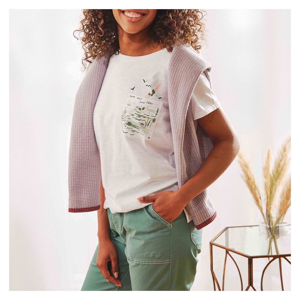 White Cotton Pocket T-Shirt main product photo