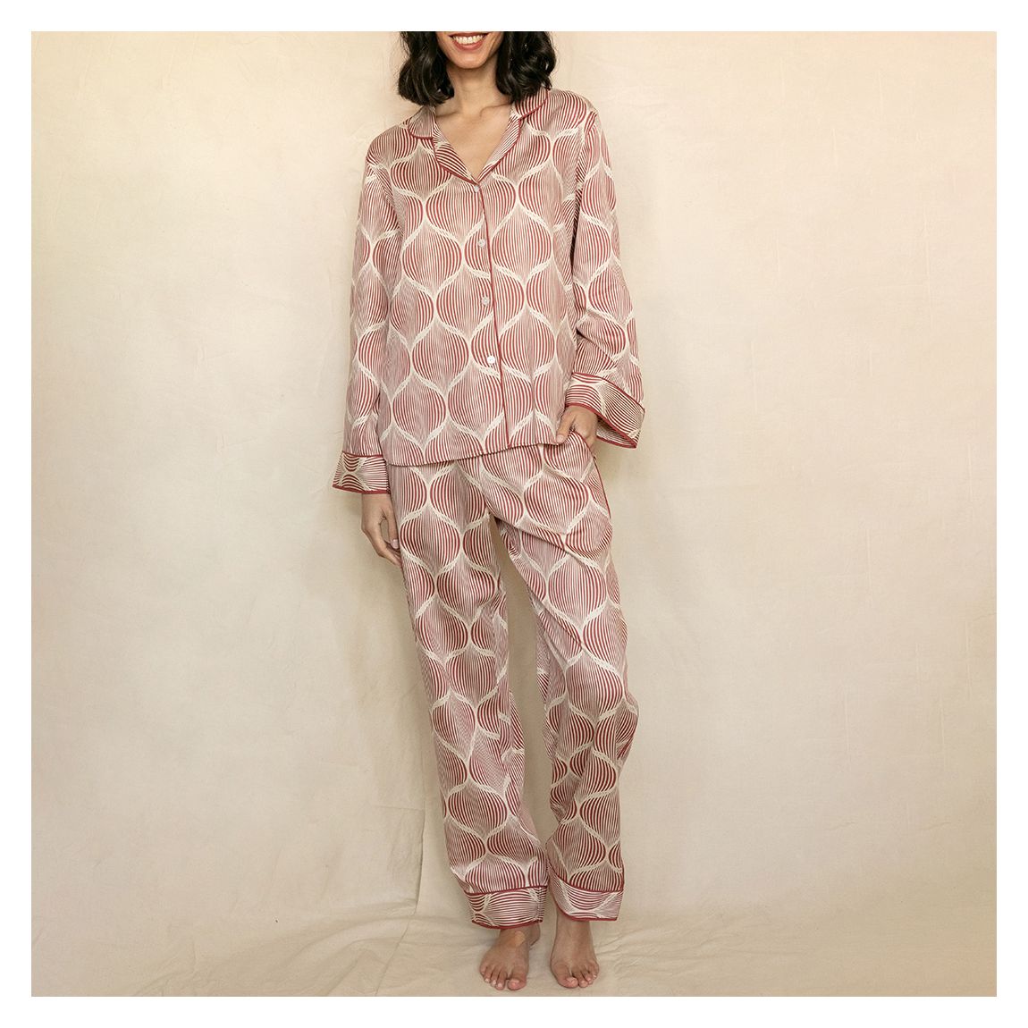 Multi Islington Geometric Print Pyjama Set main product photo
