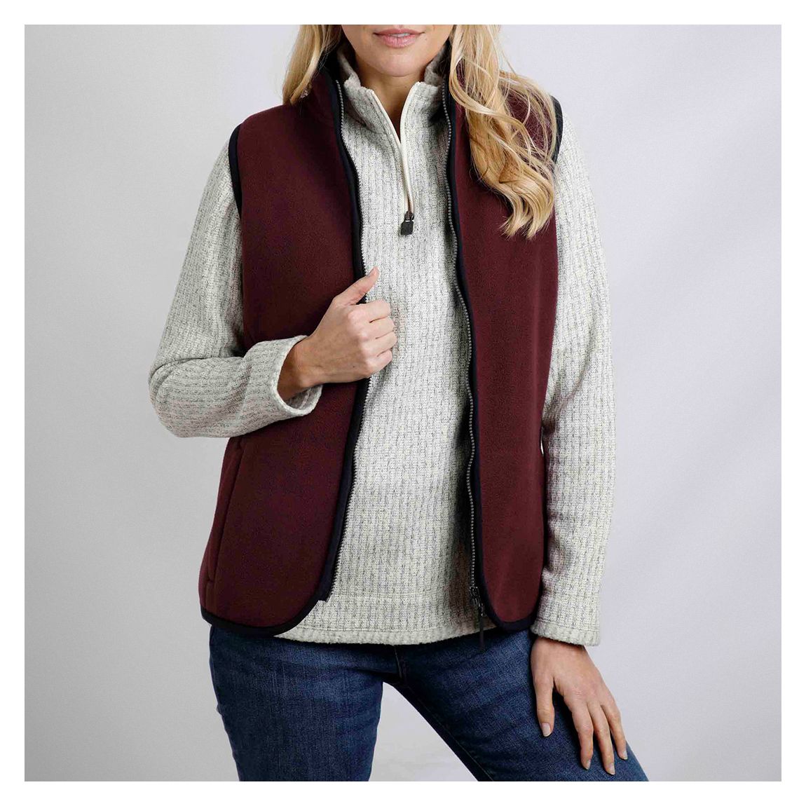 Maroon Mikayla Fleece Gilet main product photo