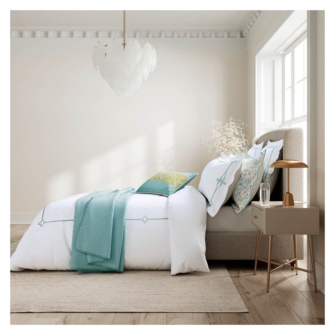 Voysey Trail King Duvet Cover, Aqua main product photo