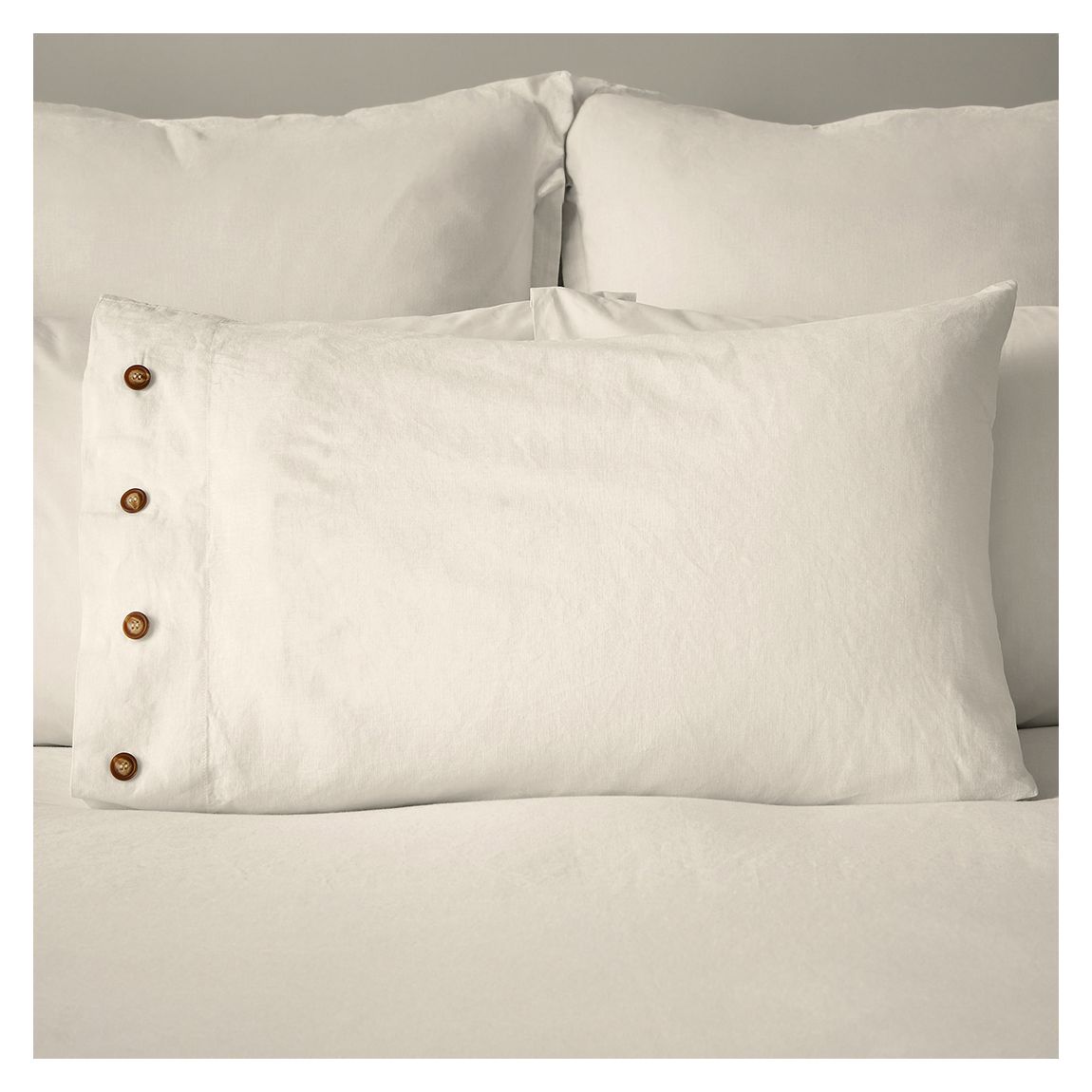 Pure Linen Cotton, Standard Pillowcase, White main product photo