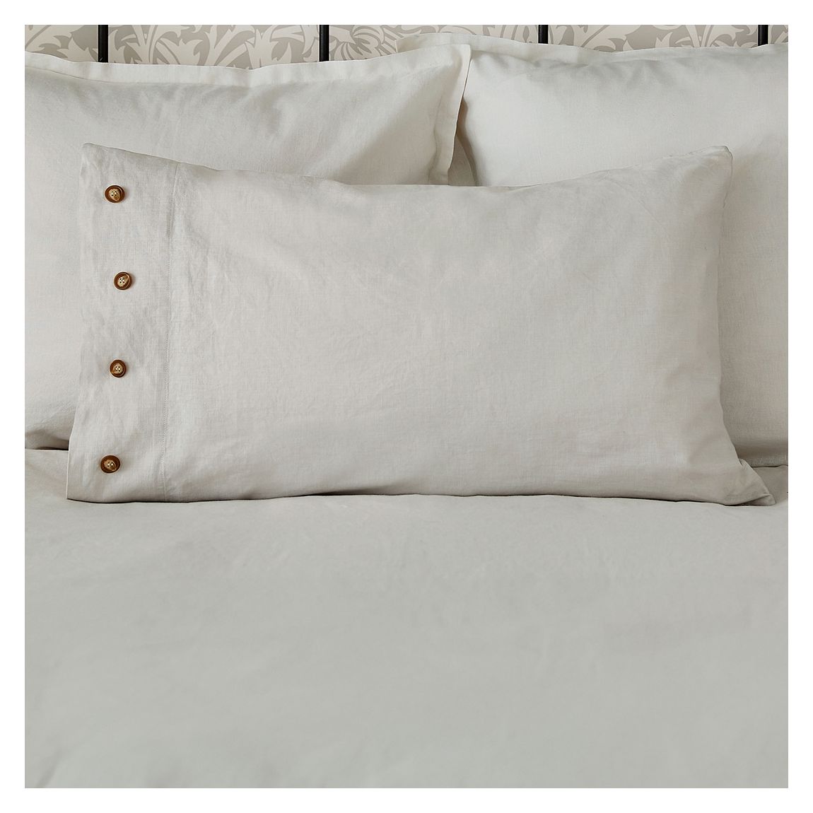 Pure Linen Cotton, Standard Pillowcase, Silver main product photo