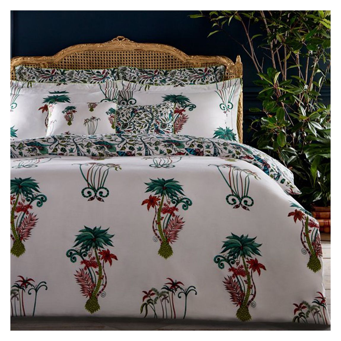 Jungle Palms Double Duvet, White main product photo