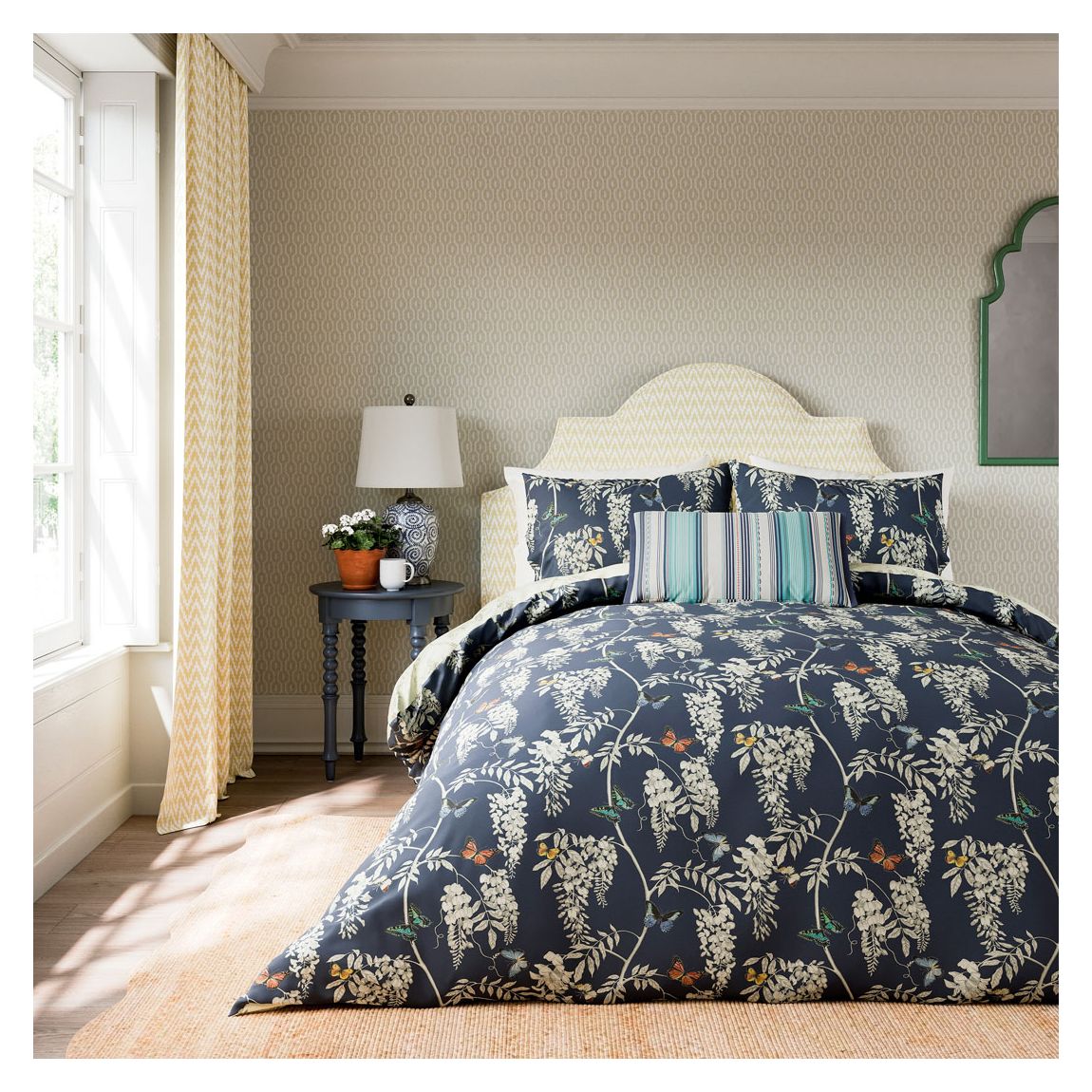 Sanderson Wisteria and Butterfly Double Duvet Set main product photo