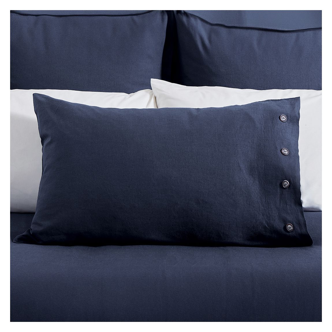 Linen Cotton, Standard Pillowcase, Blue main product photo