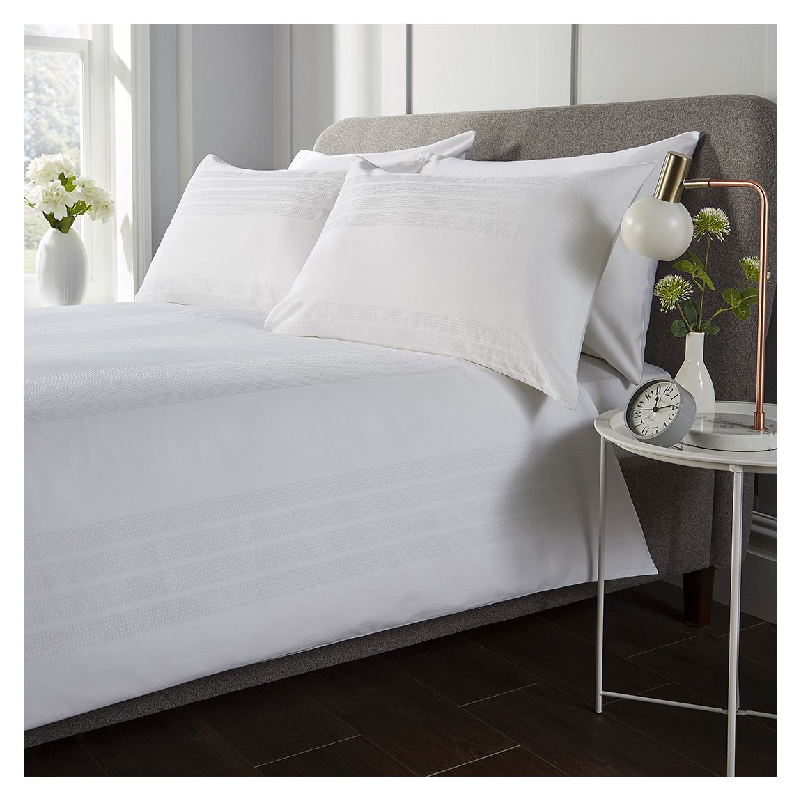Hotel Waffle Double Duvet Set, White main product photo