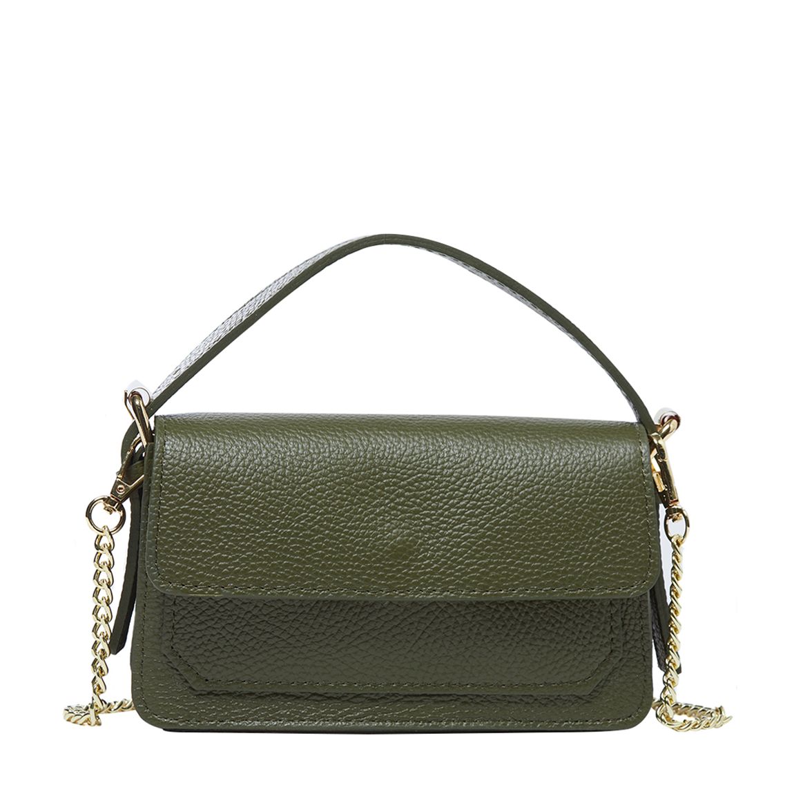 Green Italian Leather Top Handle Bag main product photo