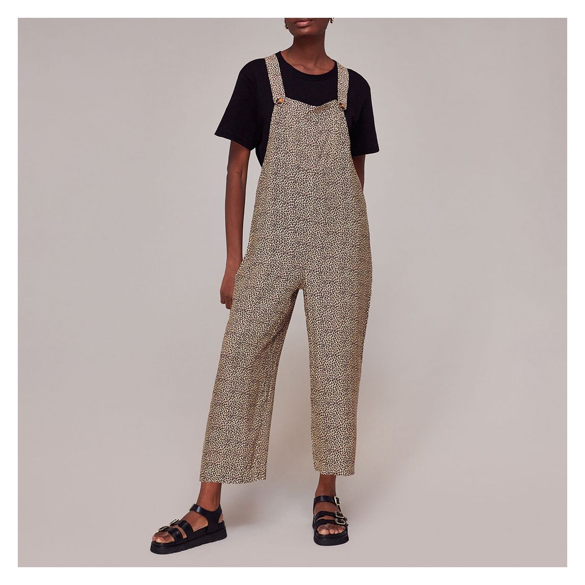 Brown Rita Dashed Leopard Dungarees main product photo