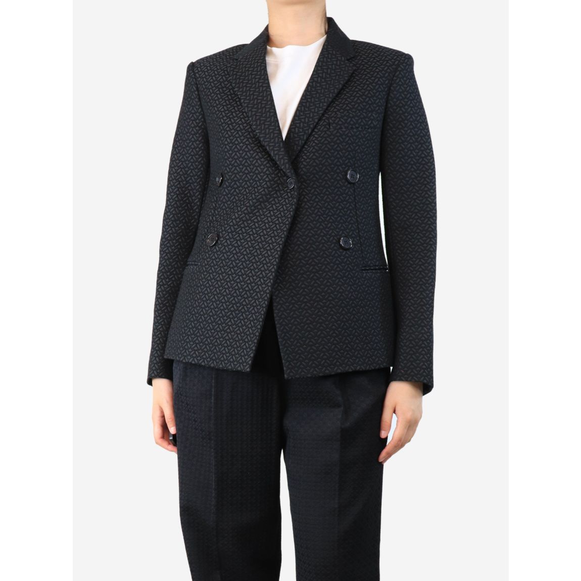 Black textured blazer main product photo