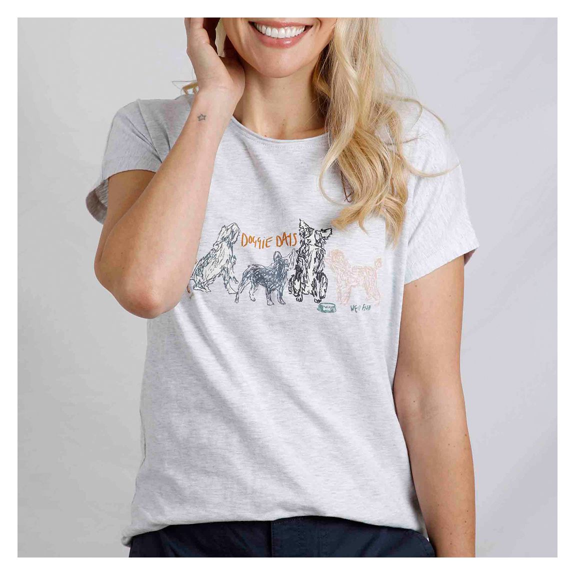 Grey Doggie Days Cotton T-Shirt main product photo