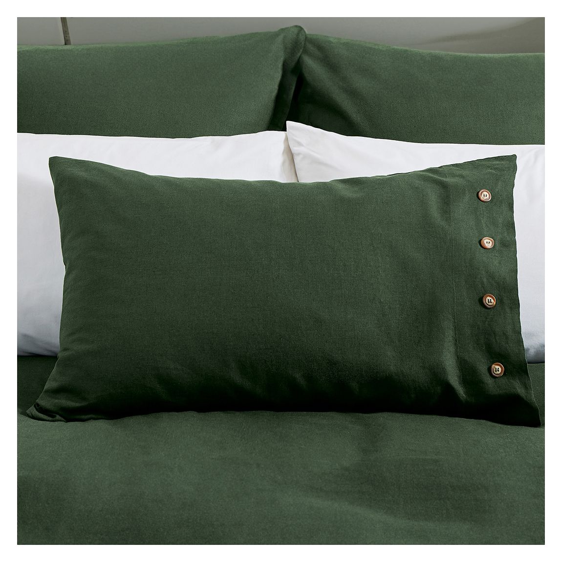 Linen Cotton, Standard Pillowcase, Green main product photo