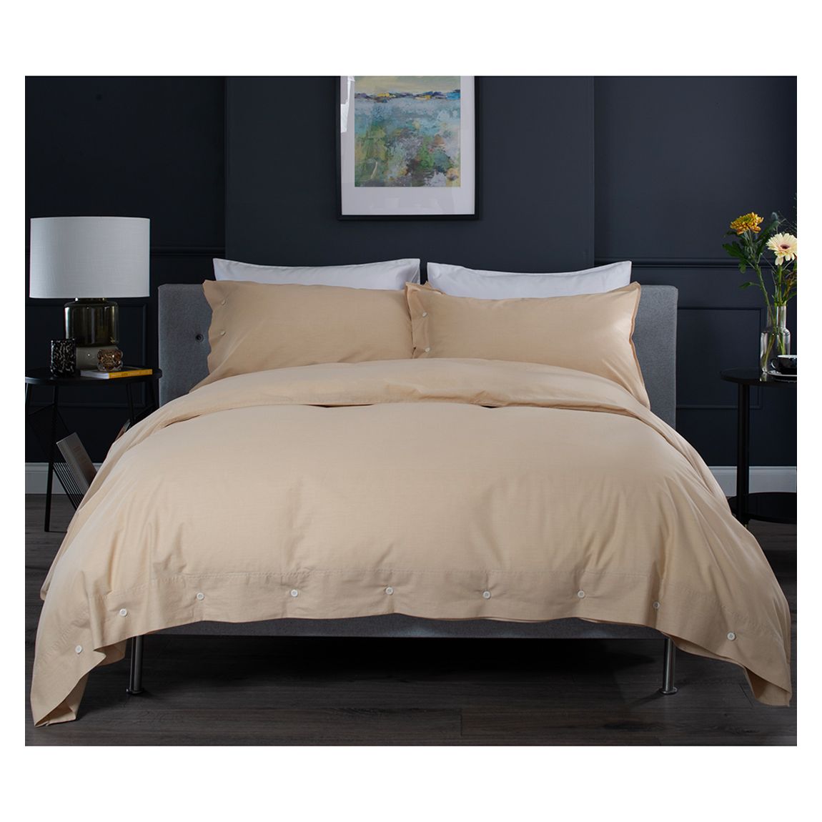 Relaxed Cotton Superking Duvet Set, Sand main product photo