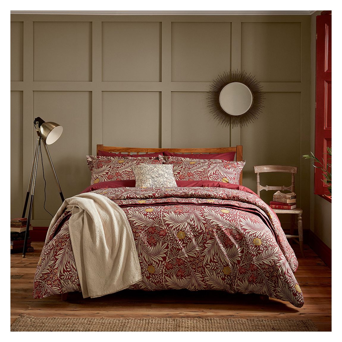 Larkspur King Duvet Set, Crimson main product photo