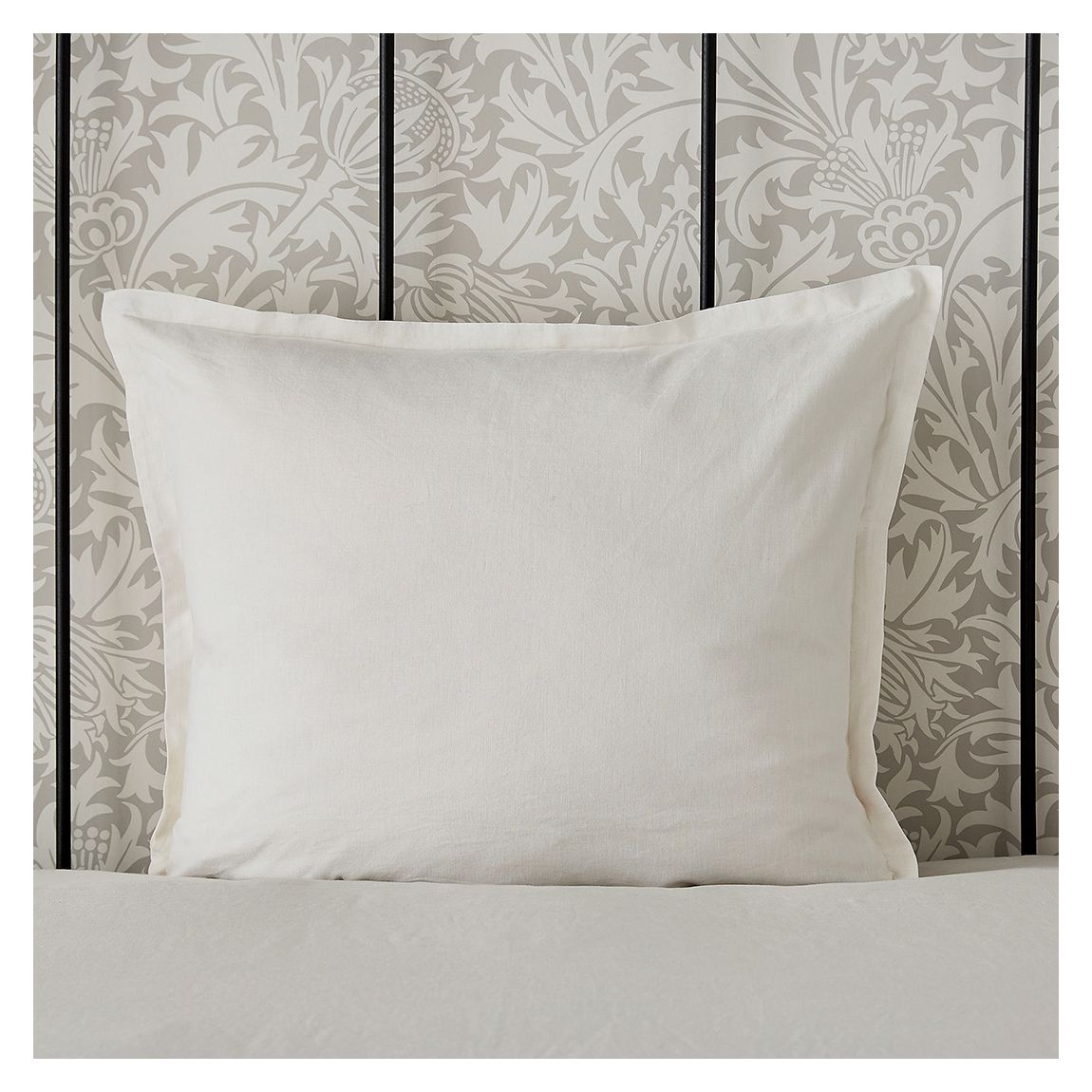Linen Cotton Square Pillowcase, Silver main product photo