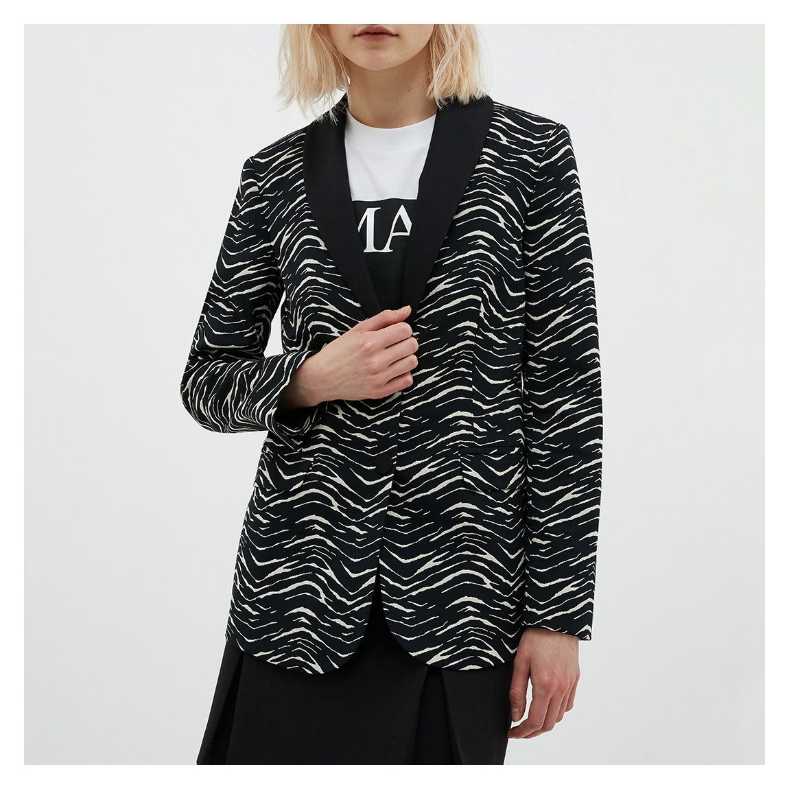 Multi Patten Mantegna Cotton Blend Blazer main product photo