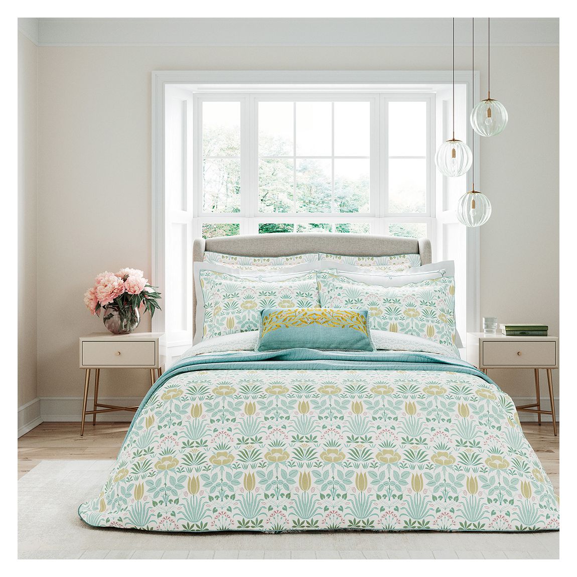 Voysey Anselm King Duvet Cover, Aqua main product photo