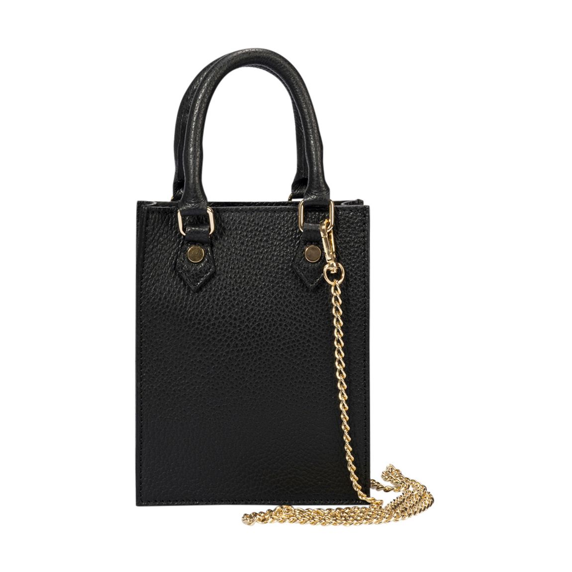 Black Leather Top Handle Bag main product photo