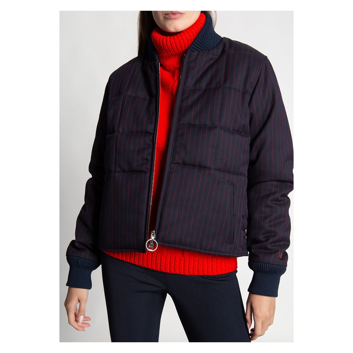 Navy Wool Padded Puffer Jacket main product photo