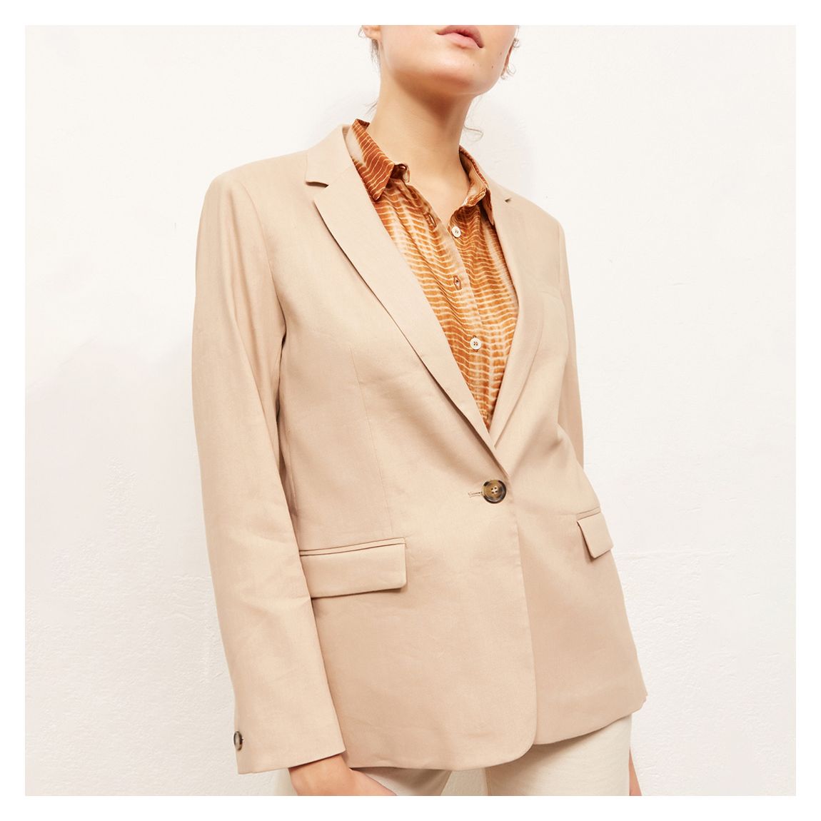 Sand Antonella Linen Blend Blazer main product photo