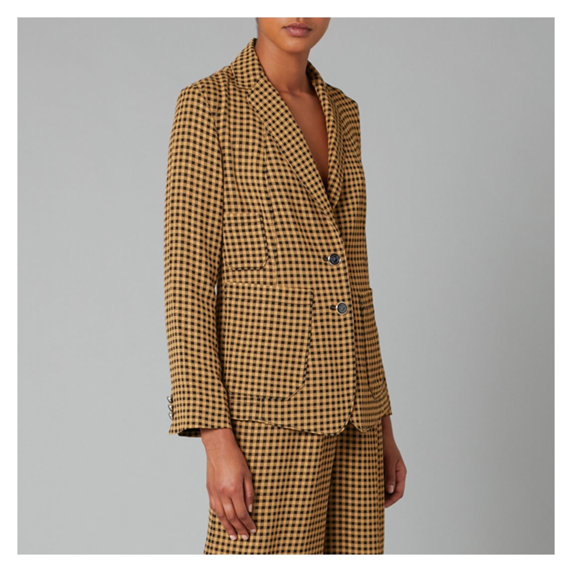 Mustard Mabel Checked Blazer main product photo