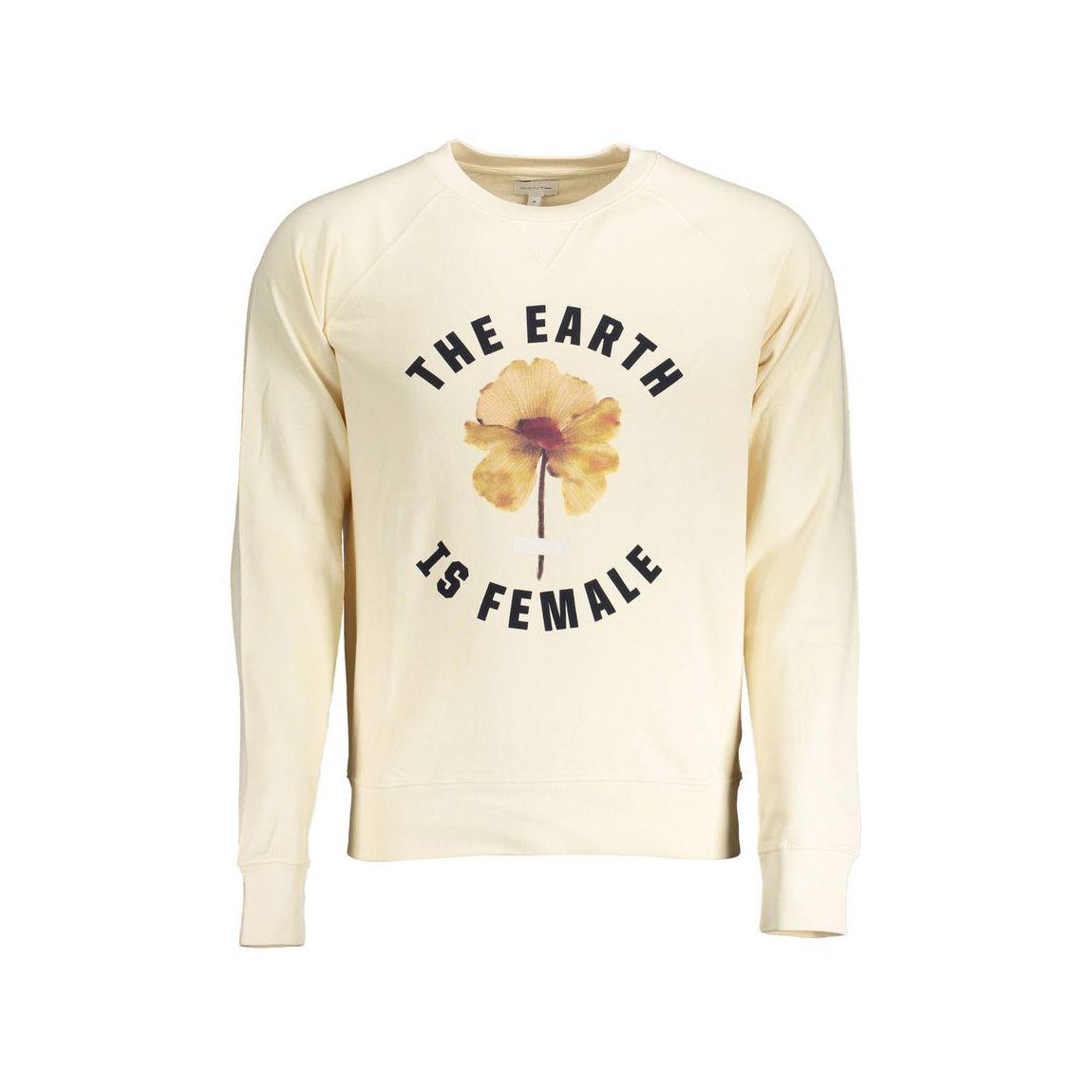 Flower Graphic Crewneck Sweatshirt - Beige Sweaters main product photo