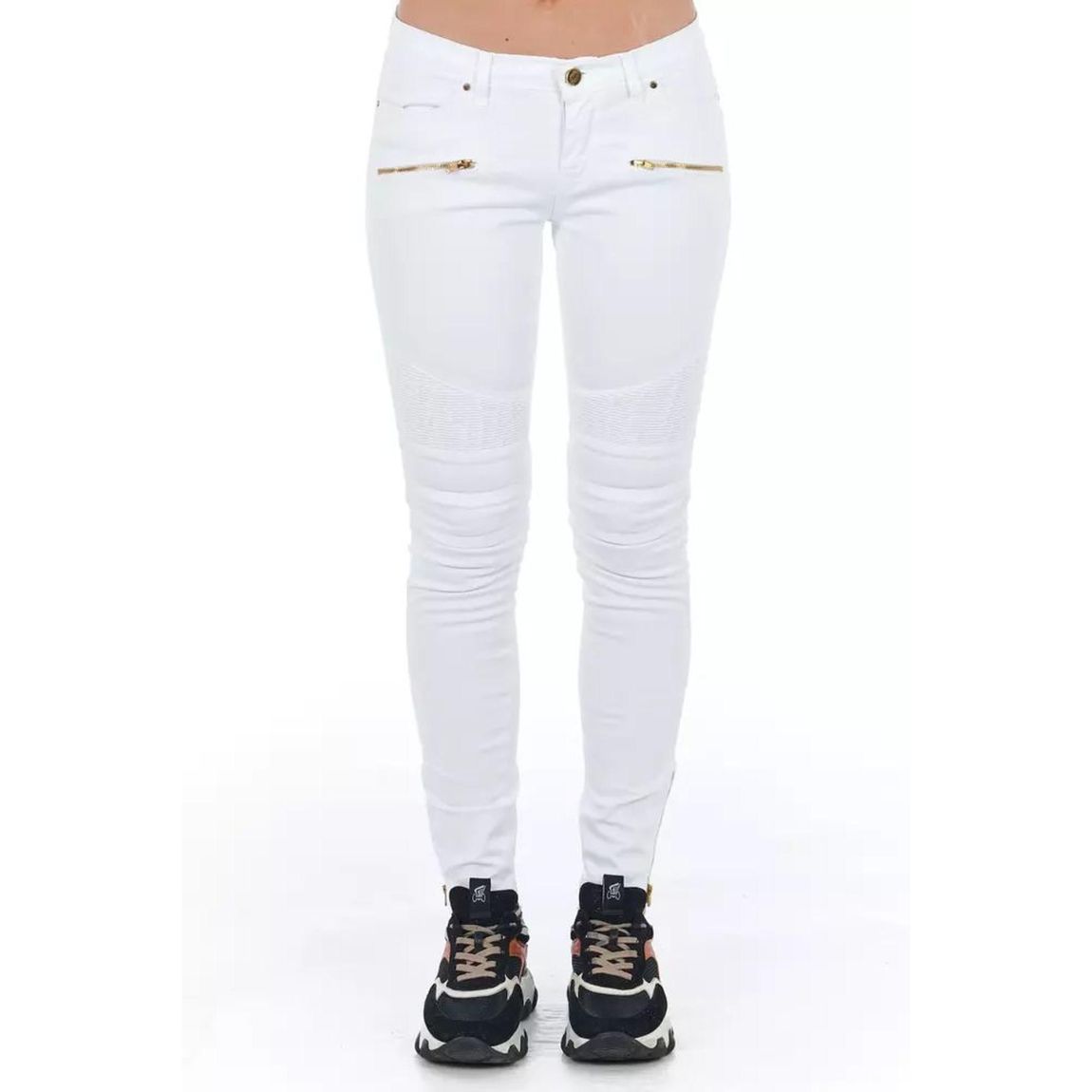 Skinny Jeans with Zipper Detail Wo - White Jeans main product photo