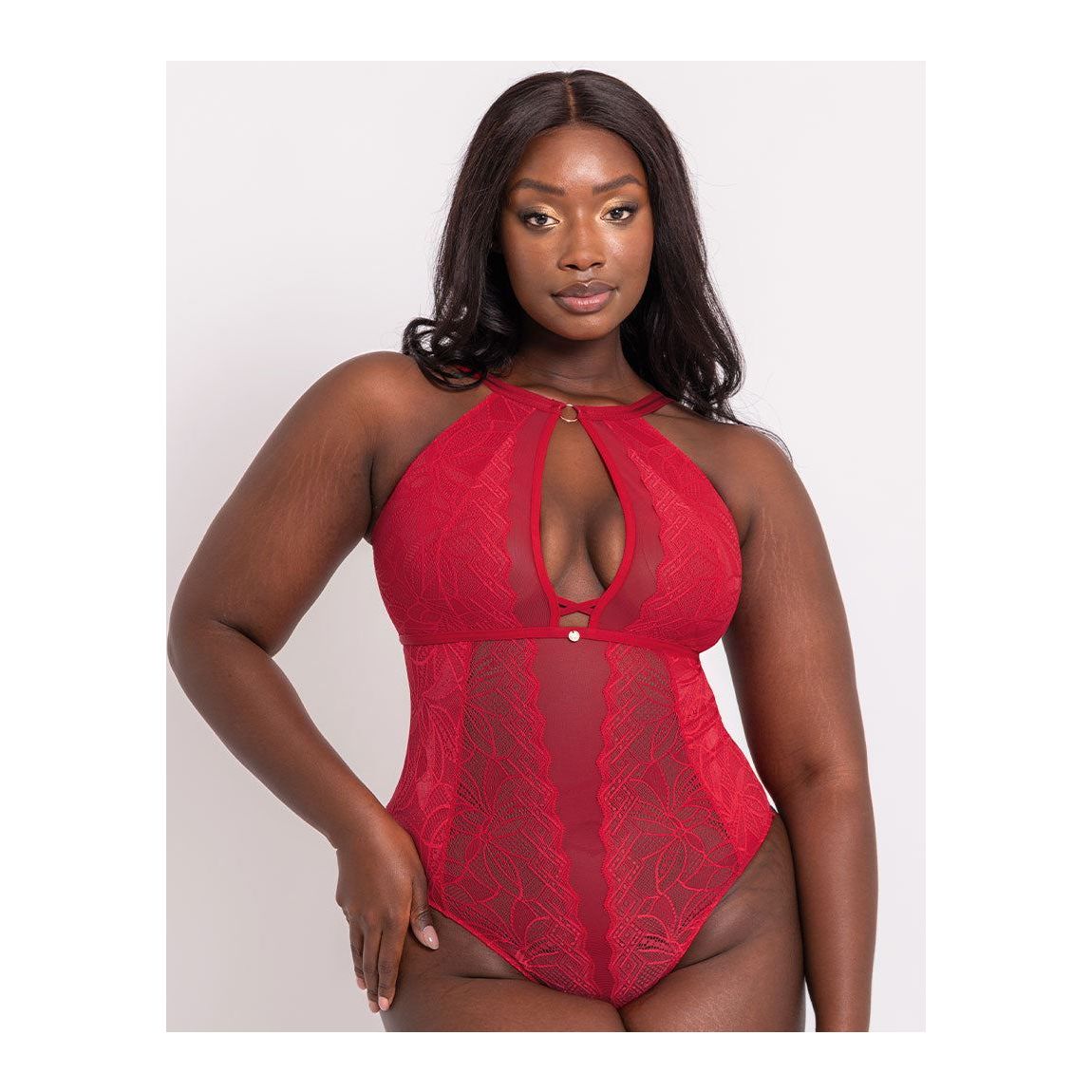 Scantilly Opulence Multiway Stretch Lace Body Ruby Red main product photo