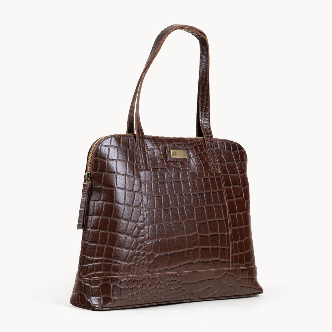 EVA' Croc Embossed Real Leather Designer Unlined Tote Bag main product photo