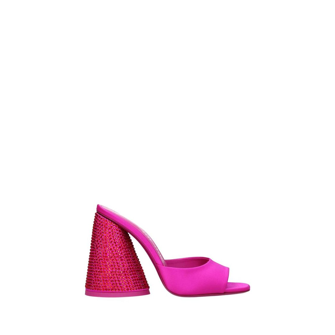 Satin High Heel Sandal with Rhinestone Detailing Wo - Pink main product photo