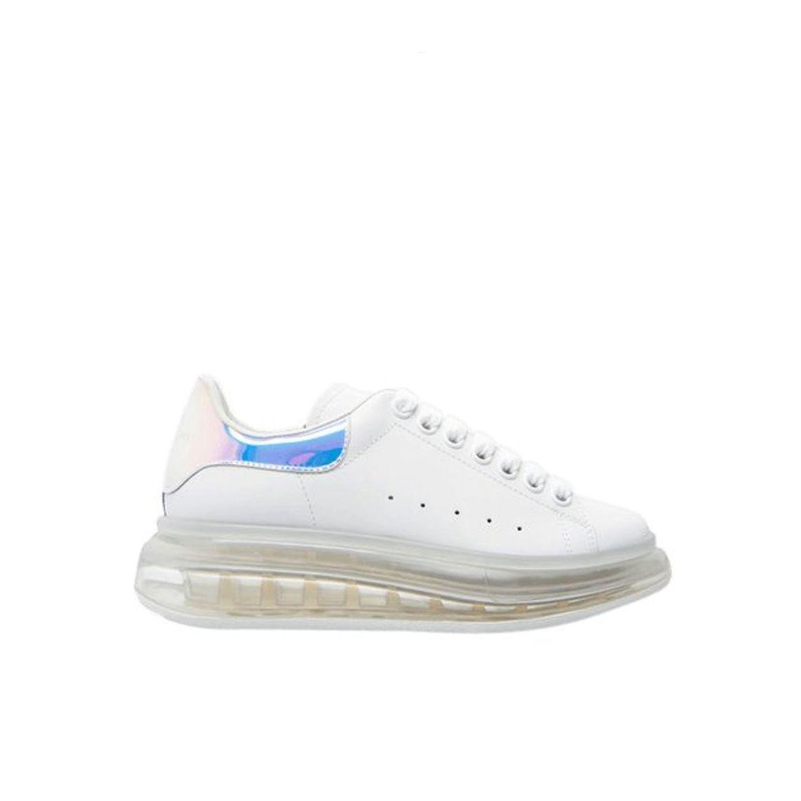 Oversized Leather Sneakers with Transparent Sole Wo - White main product photo