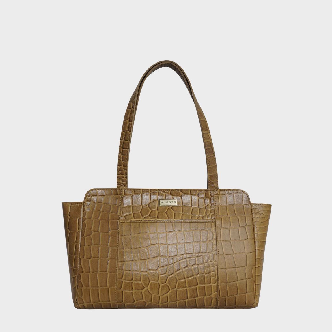 'JUDITH' Croc Real Leather Shoulder Bag main product photo