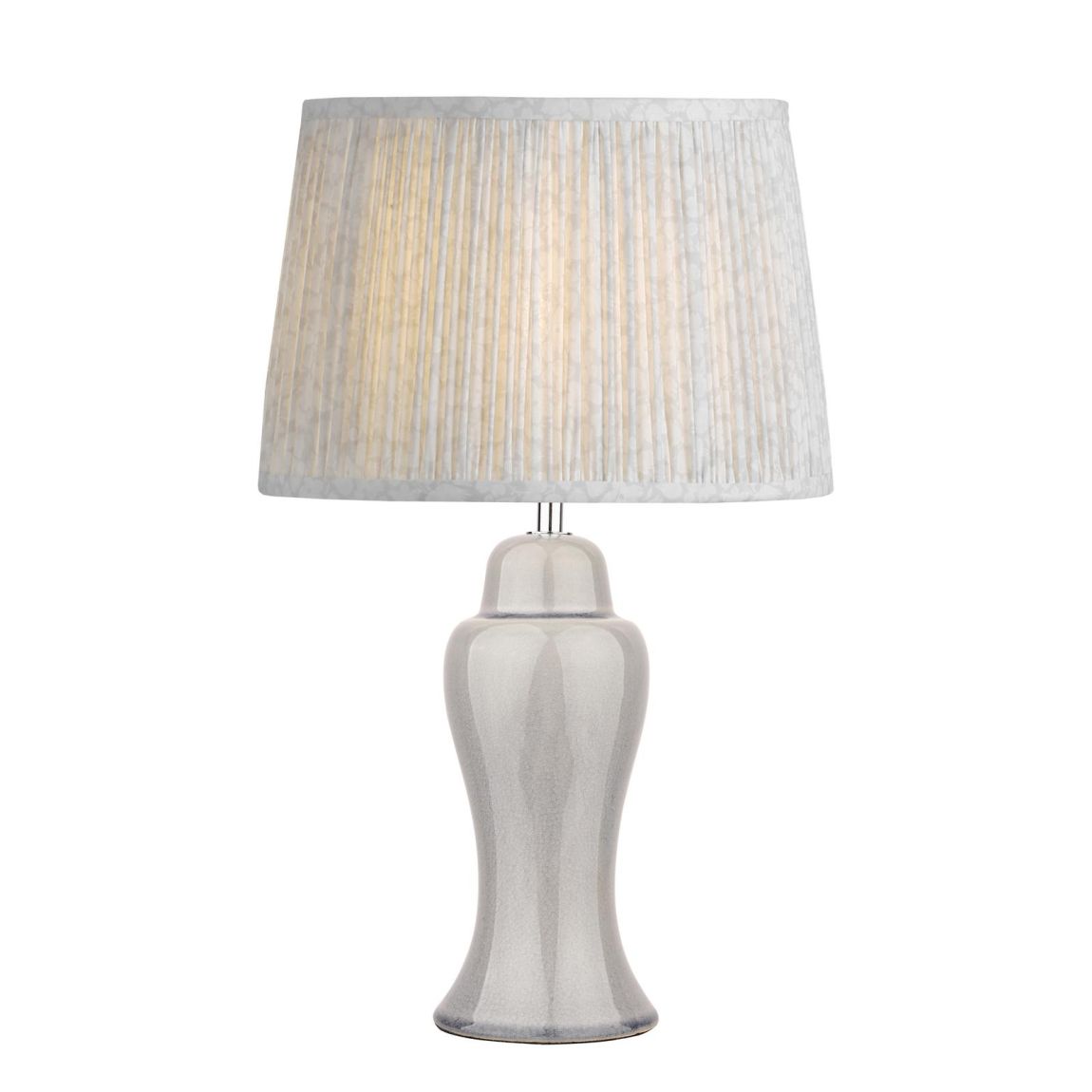 Laura Ashley Regina Small Table Lamp Grey and Polished Chrome Base Only main product photo