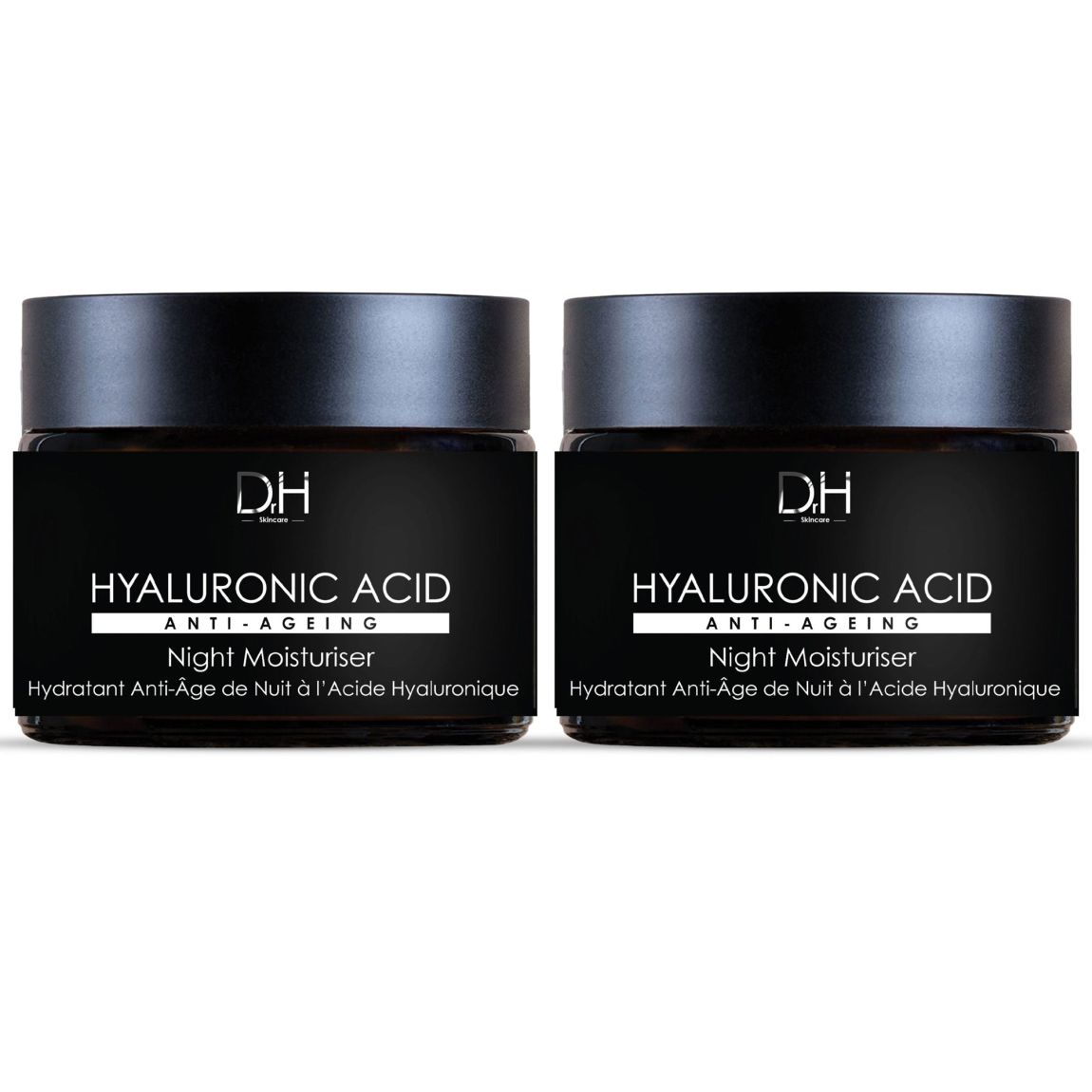 Dr H Hyaluronic Acid Anti-Ageing Night Moisturiser 60ml x 2 Duo Pack main product photo
