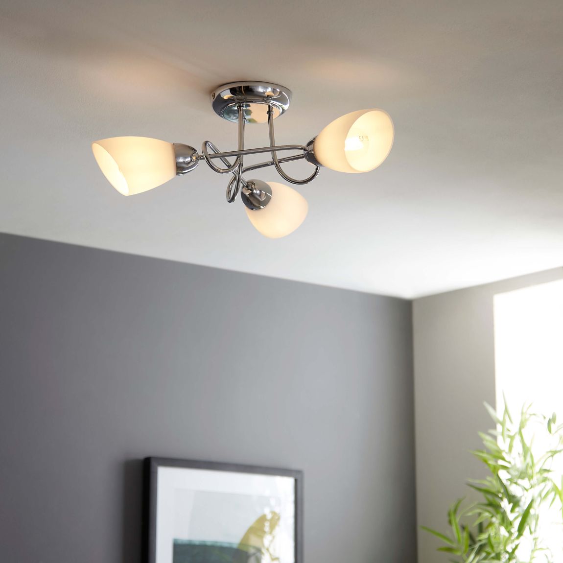 Jaco 3 Light Polished Chrome Semi Flush Ceiling Light main product photo