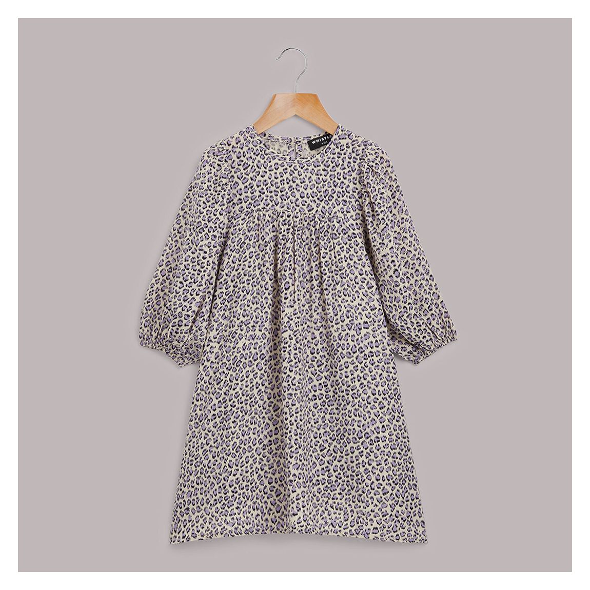 Girl's Lilac Animal Print Wren Sleeve Top main product photo