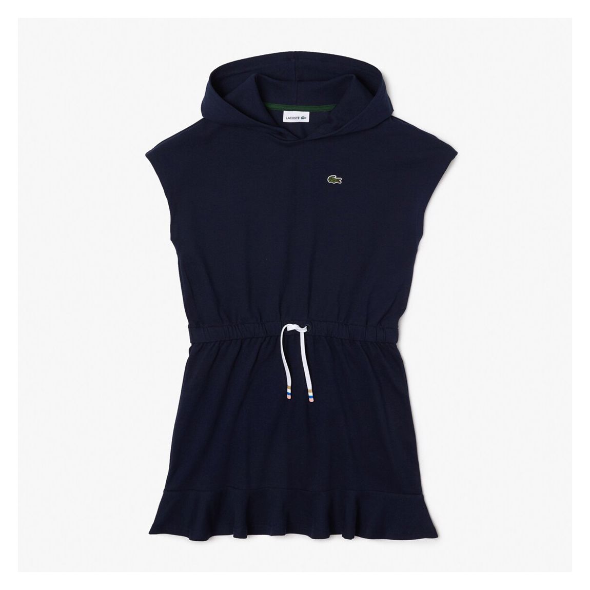 Teen Girl's Navy Hooded Sleeveless Cotton Dress main product photo