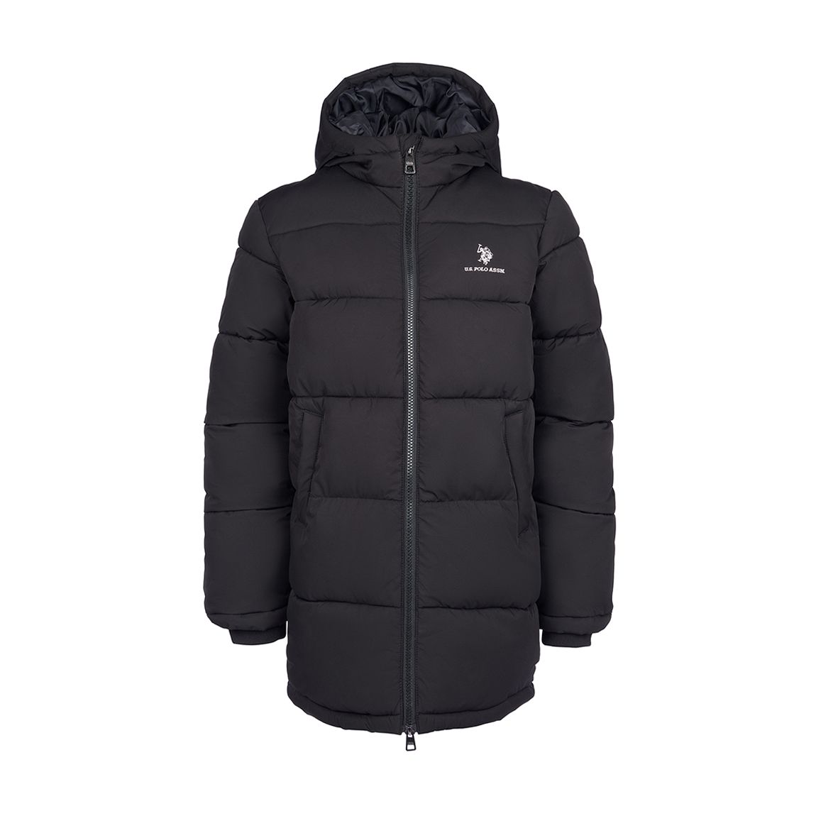 Boy's Black Longline Puffer Coat main product photo