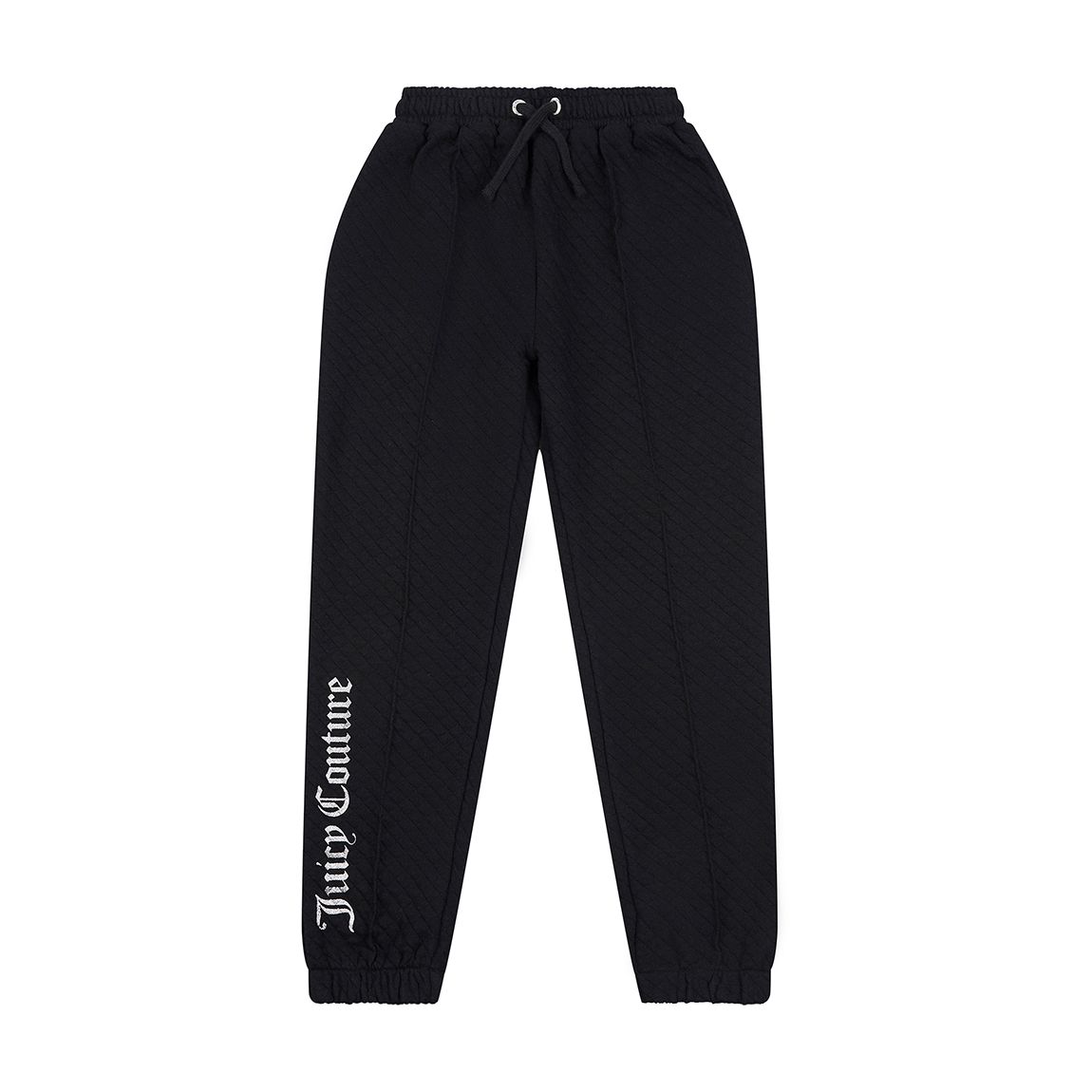 Girl's Black Cotton Blend Branded Joggers main product photo