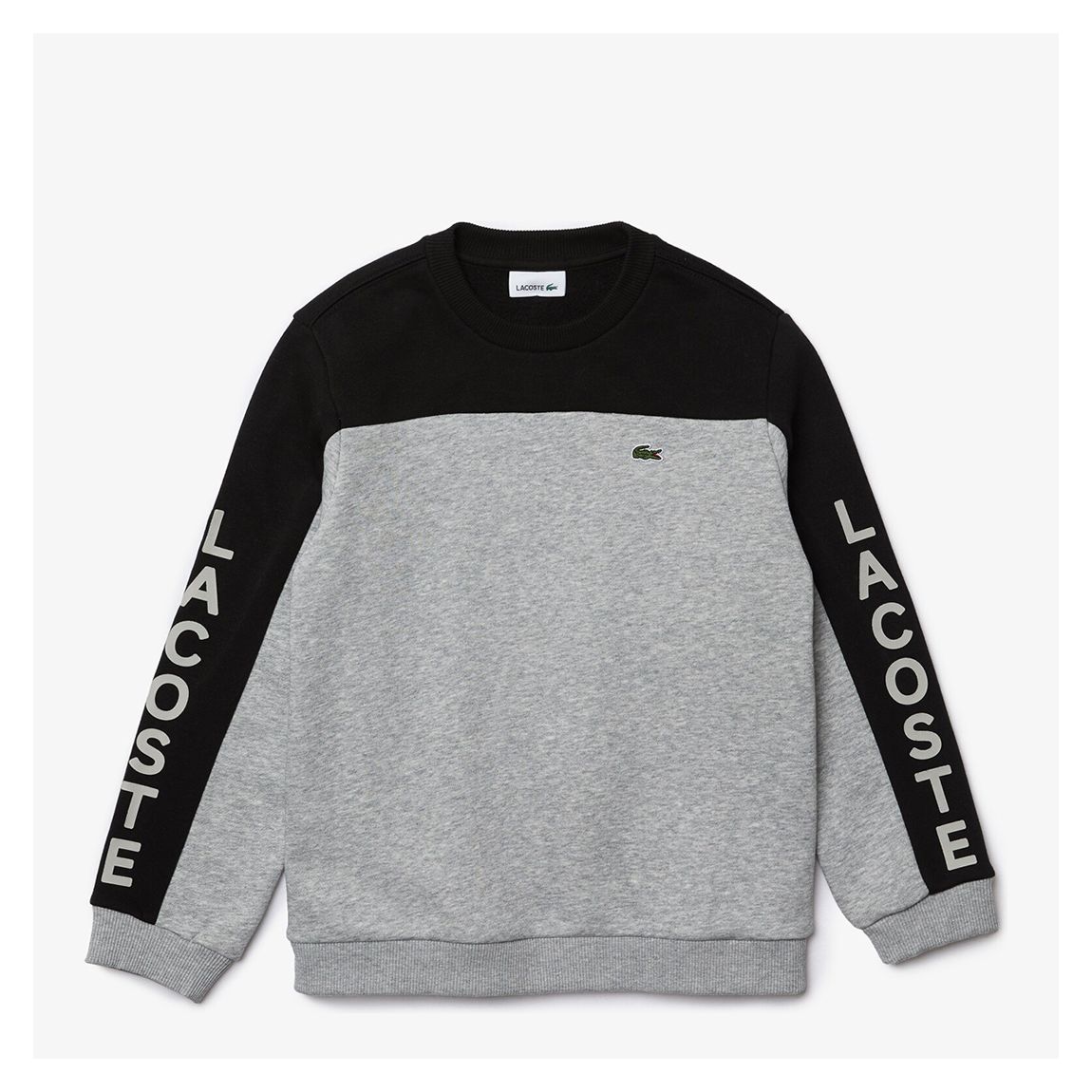 Teen Boy's Grey Contrast Sleeves Cotton Blend Sweatshirt main product photo