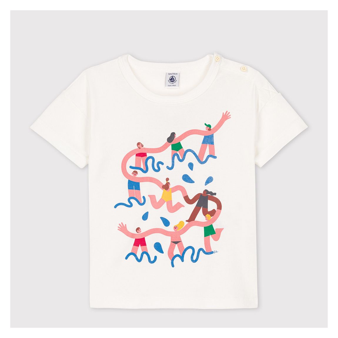 White Graphic Cotton T-Shirt main product photo