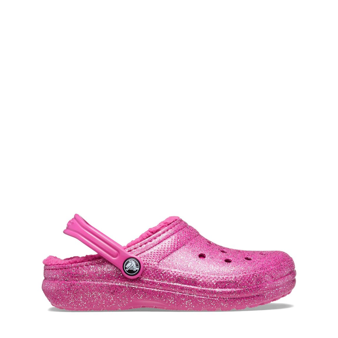 Younger Kid's Fuchsia Glitter Classic Lined Clog main product photo