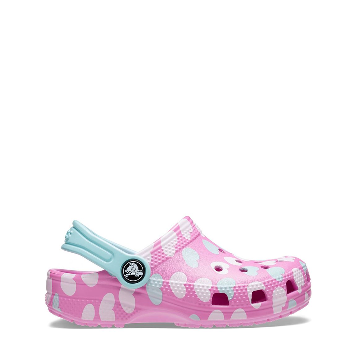 Younger Kid's Pink Heart Classic Clog main product photo