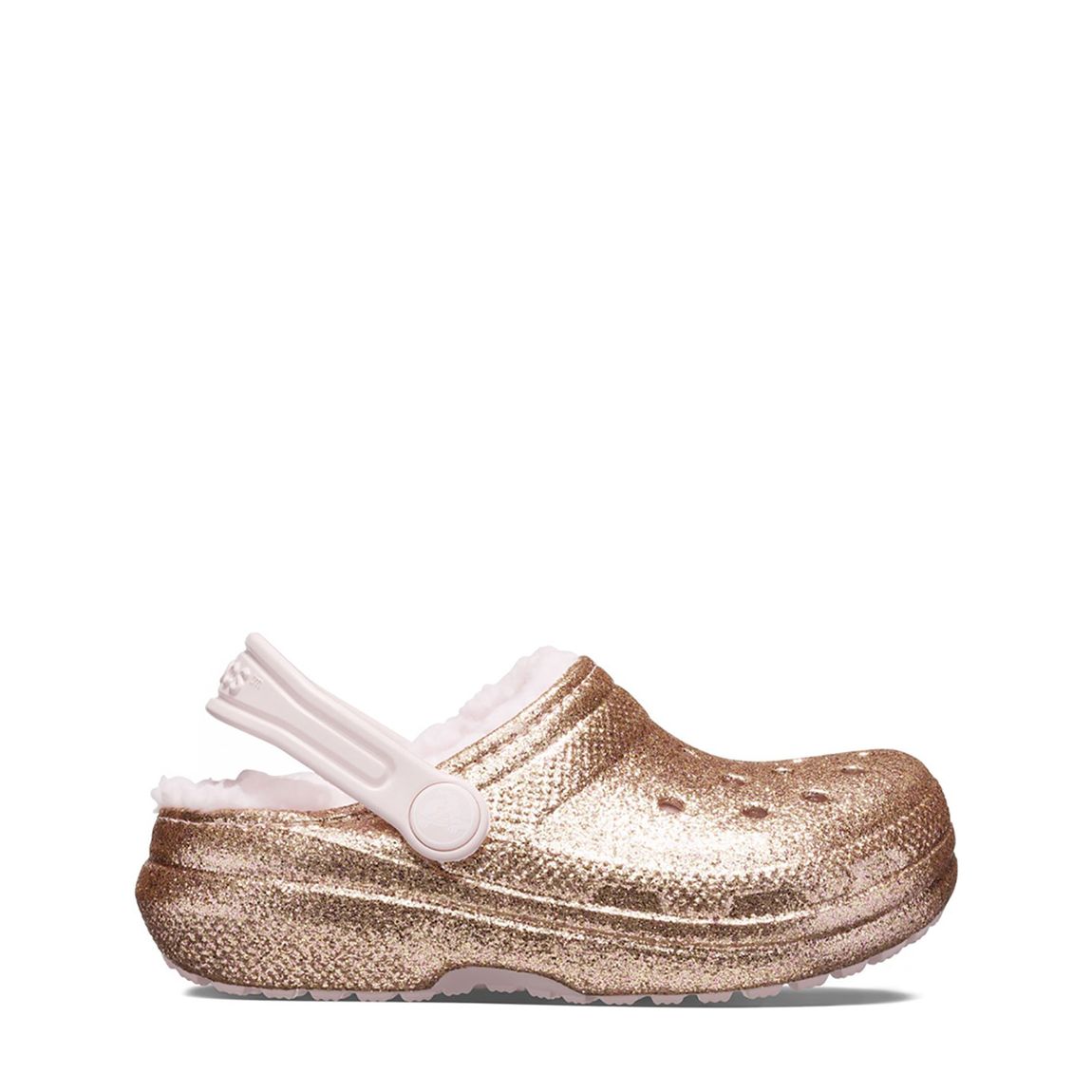 Younger Kid's Gold Glitter Classic Lined Clog main product photo
