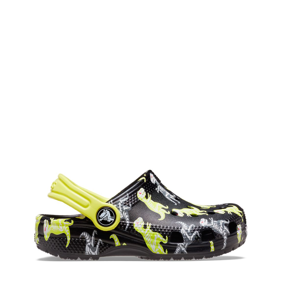 Younger Kid's Black Dinosaur Classic Clog main product photo
