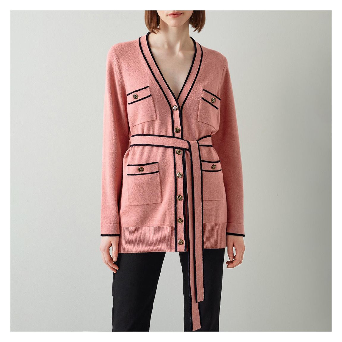 Pink Gaia Wool Blend Cardigan main product photo