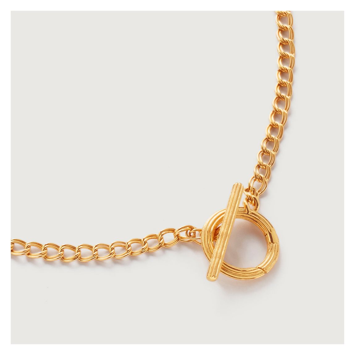Gold Vermeil Groove T Bar Necklace 46cm/18' main product photo
